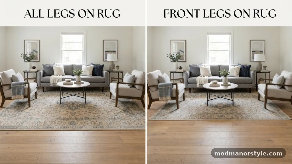 All Legs on the Rug vs Front Legs Only: Interior Design Proportions