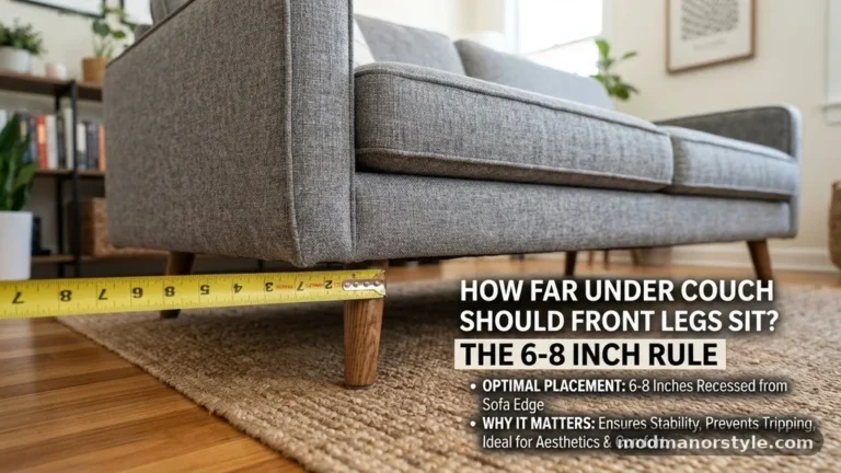 How Far Under the Couch Should the Front Legs Sit (6" to 8" Rule)?