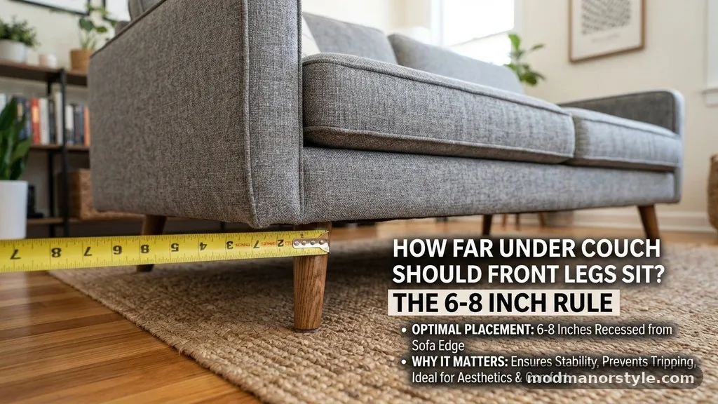 How Far Under the Couch Should the Front Legs Sit (6" to 8" Rule)?