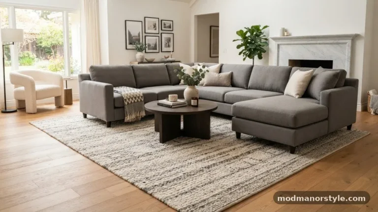 Sectional Sofas on Area Rugs: Where Should the L-Shape Chaise Rest?