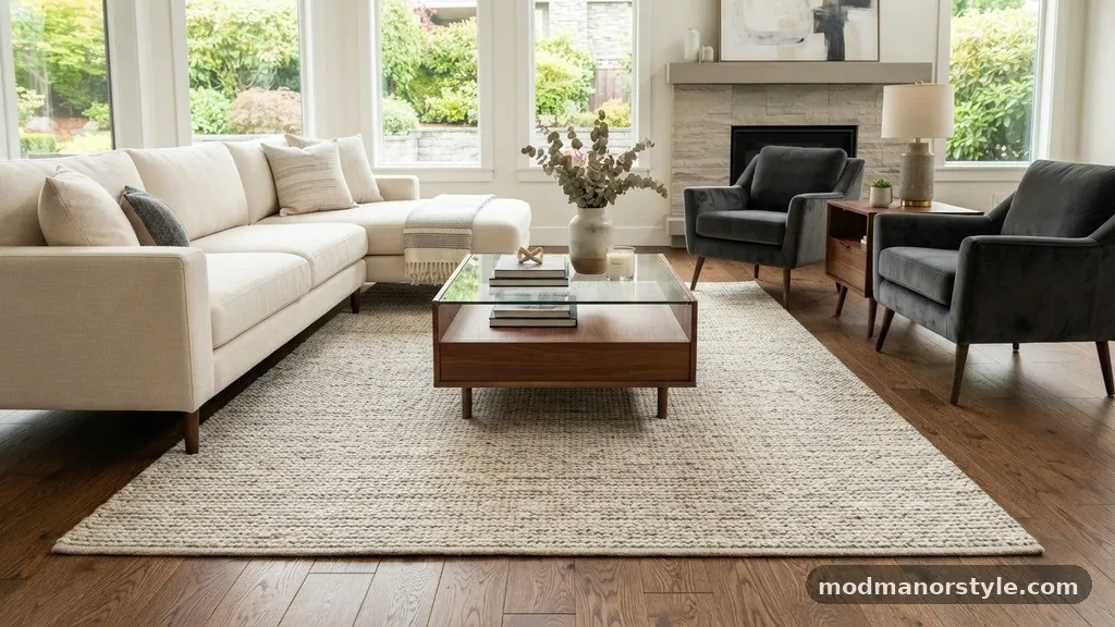 The Role of the Coffee Table - Can Floating Living Room Furniture Sit Completely Off the Rug?