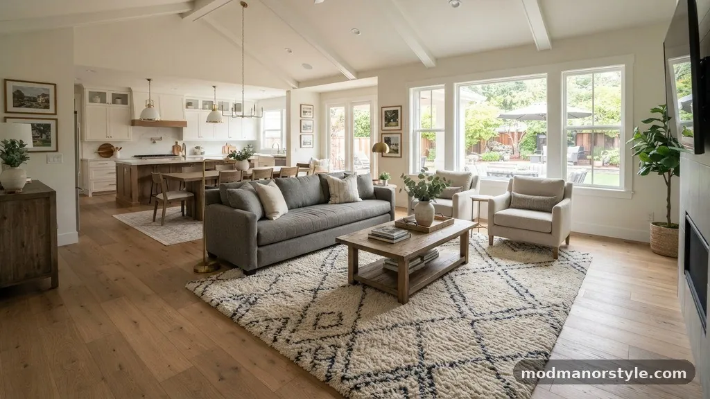 Understanding the Role of Rugs in Open Floor Plans - Can You Put an 8x10 Rug in an Open Concept Great Room?