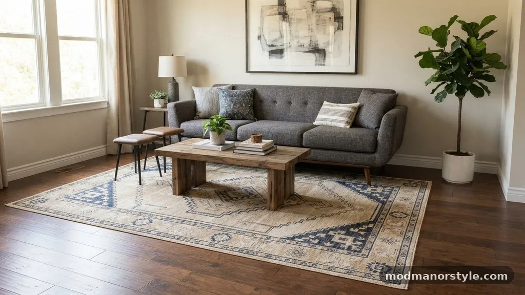 What Size Rug Fits Under a Standard 84-Inch 3-Seater Sofa?
